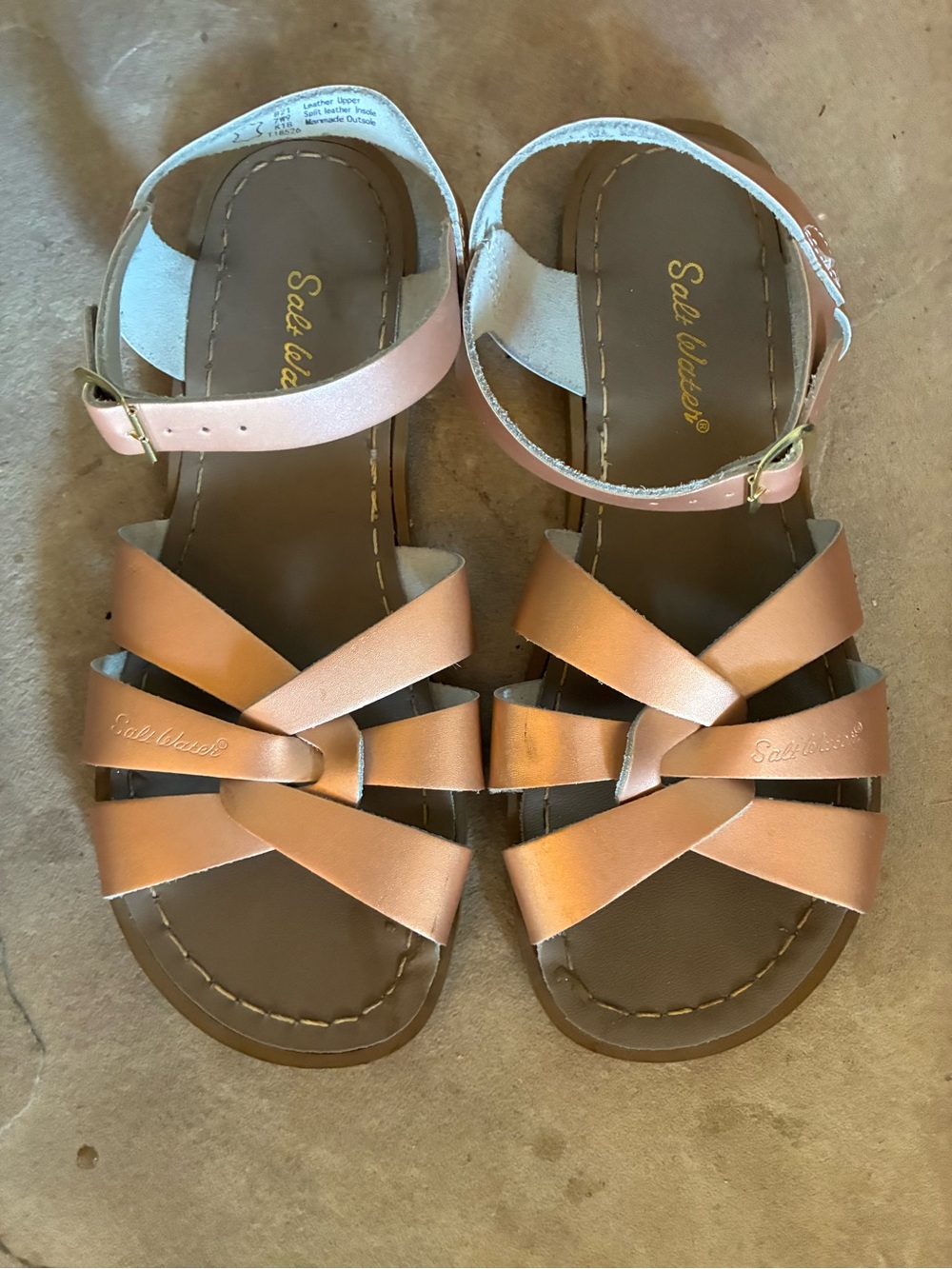 Saltwater rose gold sandals - womens